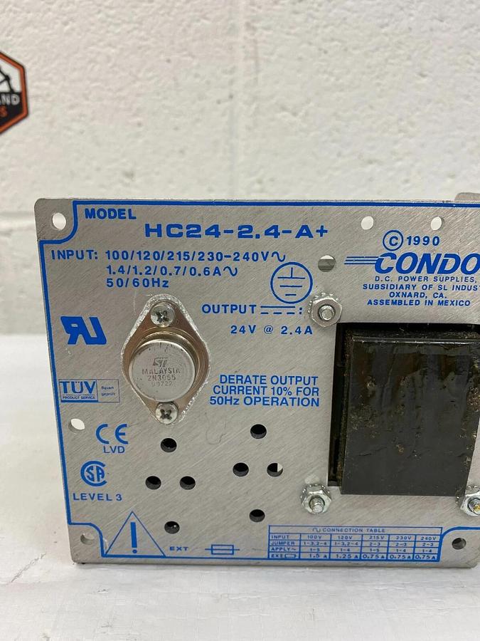 Used Condor D.C. Power Supplies, INC. HC24-2.4-A+ Power Supply