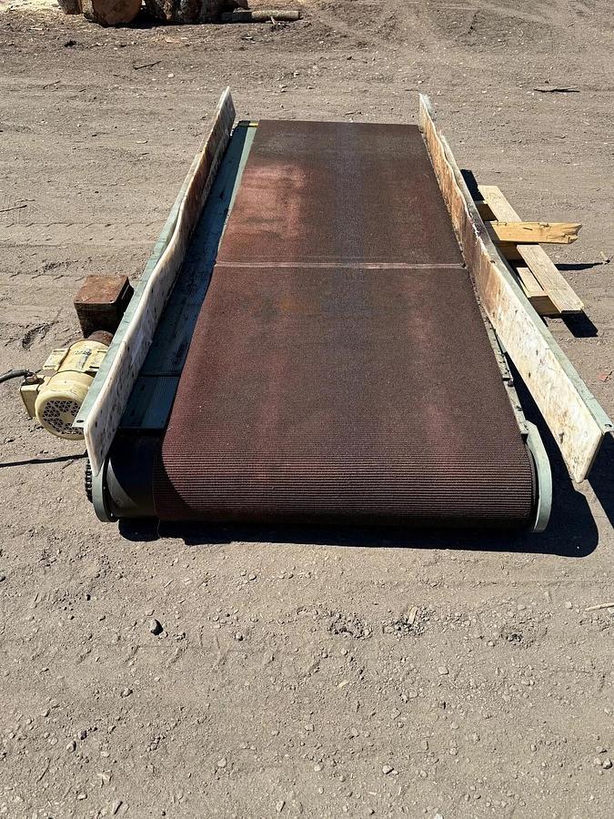 Used Conveyor Belt W:36” L:113” Rough Top w/ Baldor 1Hp, 1760RPM and Gearbox