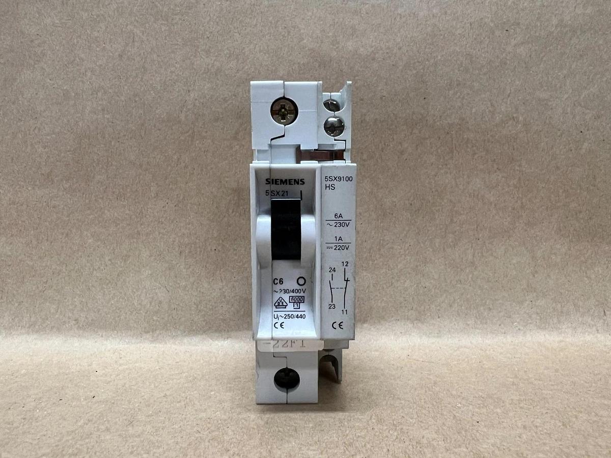 Used Siemens 5SX21 C6, 230/400V, Circuit Breaker - Lot of 7