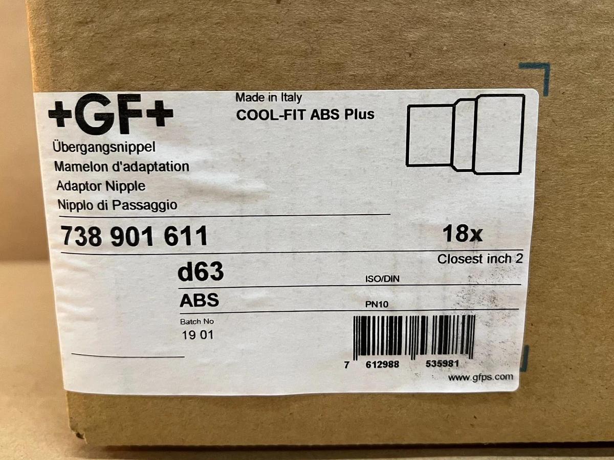 Georg Fischer 738 901 611 Cool-Fit ABS Plus Adaptor Nipple *NEW* Lot of 13