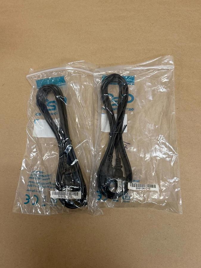 Used 6-ft Polarized 2-Slot AC Power Cord - Lot of 2