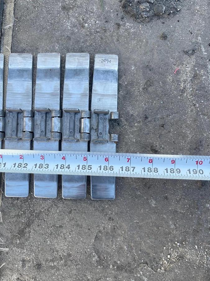 Used Rexnord SS881 BC 91 Stainless Steel Side Flexing Tabletop Chain L:186.5” W:7.5"