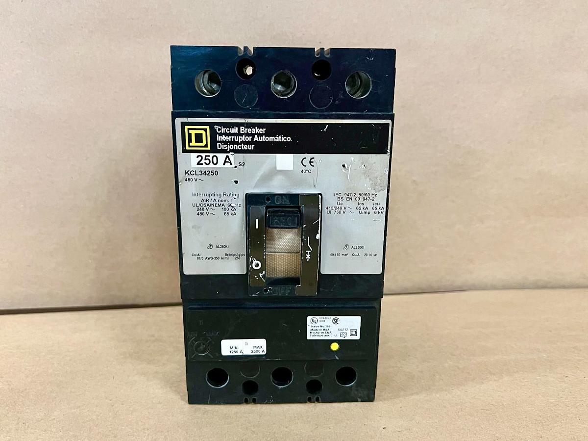 Used Square D KCL34250 480V, 250A Circuit Breaker