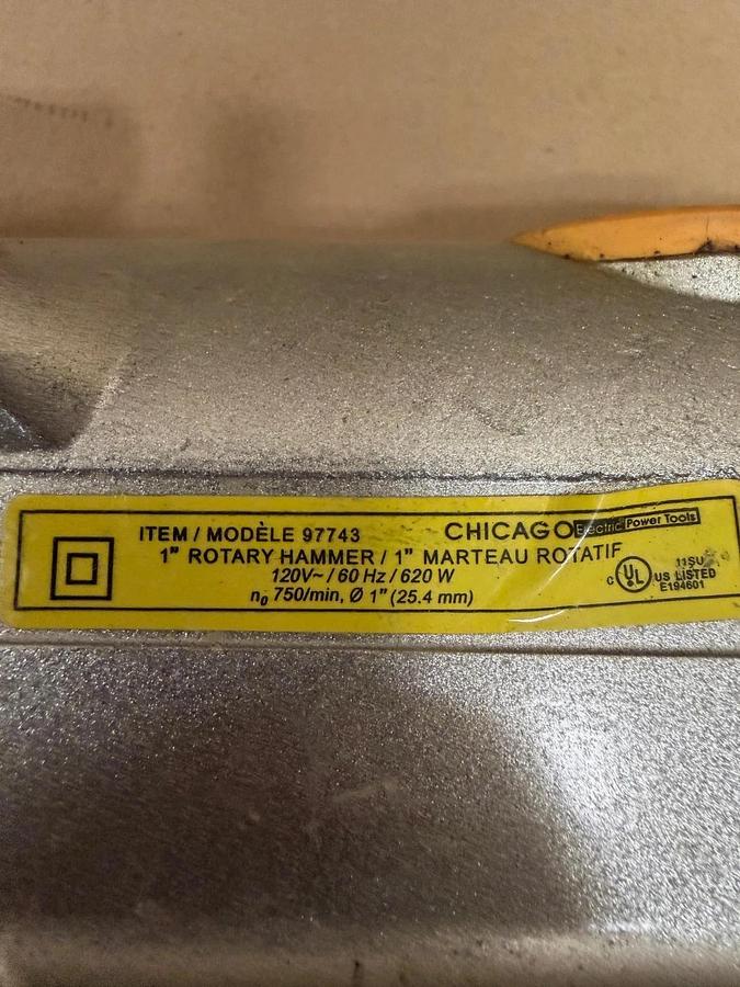 Used Chicago Electric 97743 1” Rotary Hammer