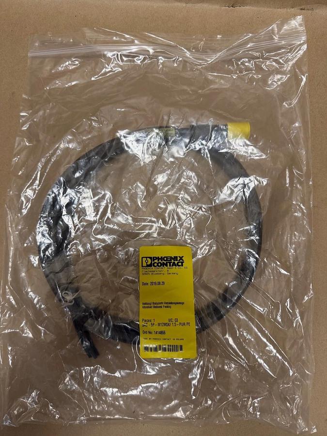 Used Phoenix Contact SAC-5P-M12MSK/1,5-PUR PE Power Cable *NEW*