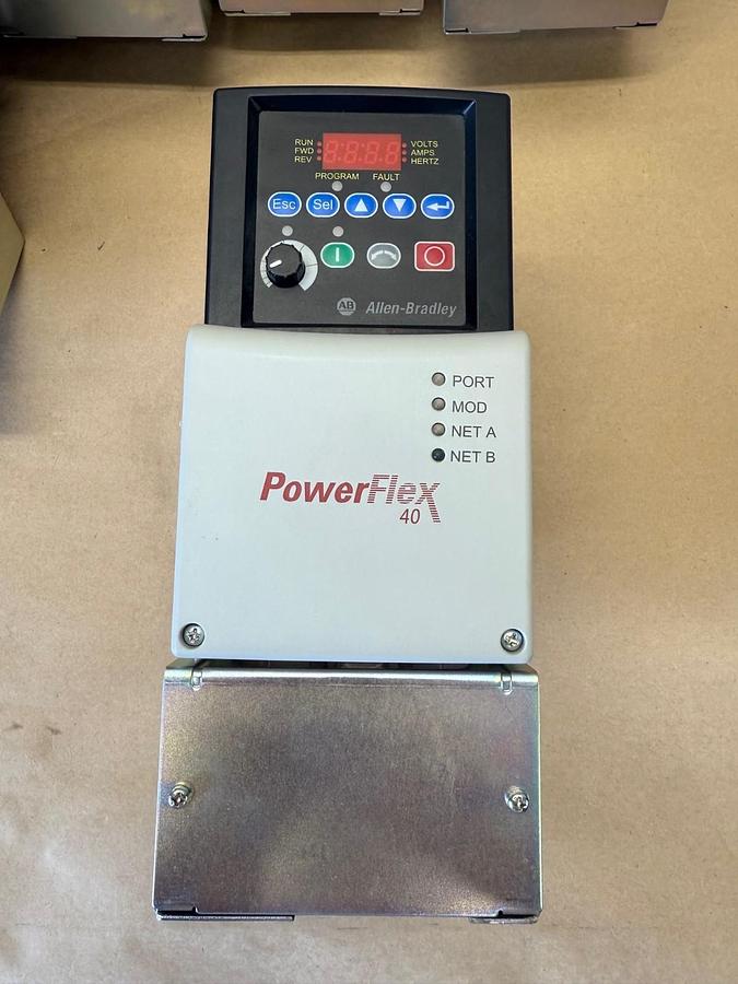 Used Allen-Bradley 22B-D010N104 Ser A PowerFlex 40, with 22-JBCB Conversion Kit Box