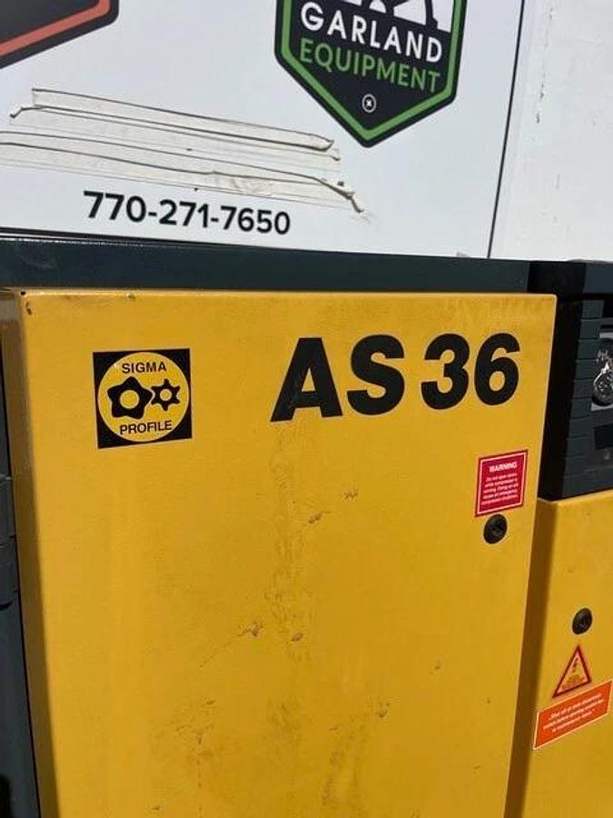 Used Kaeser AS 36 Rotary Screw Air Compressor, 30 HP, 110 PSIG, 135 RPM, MFG 1996