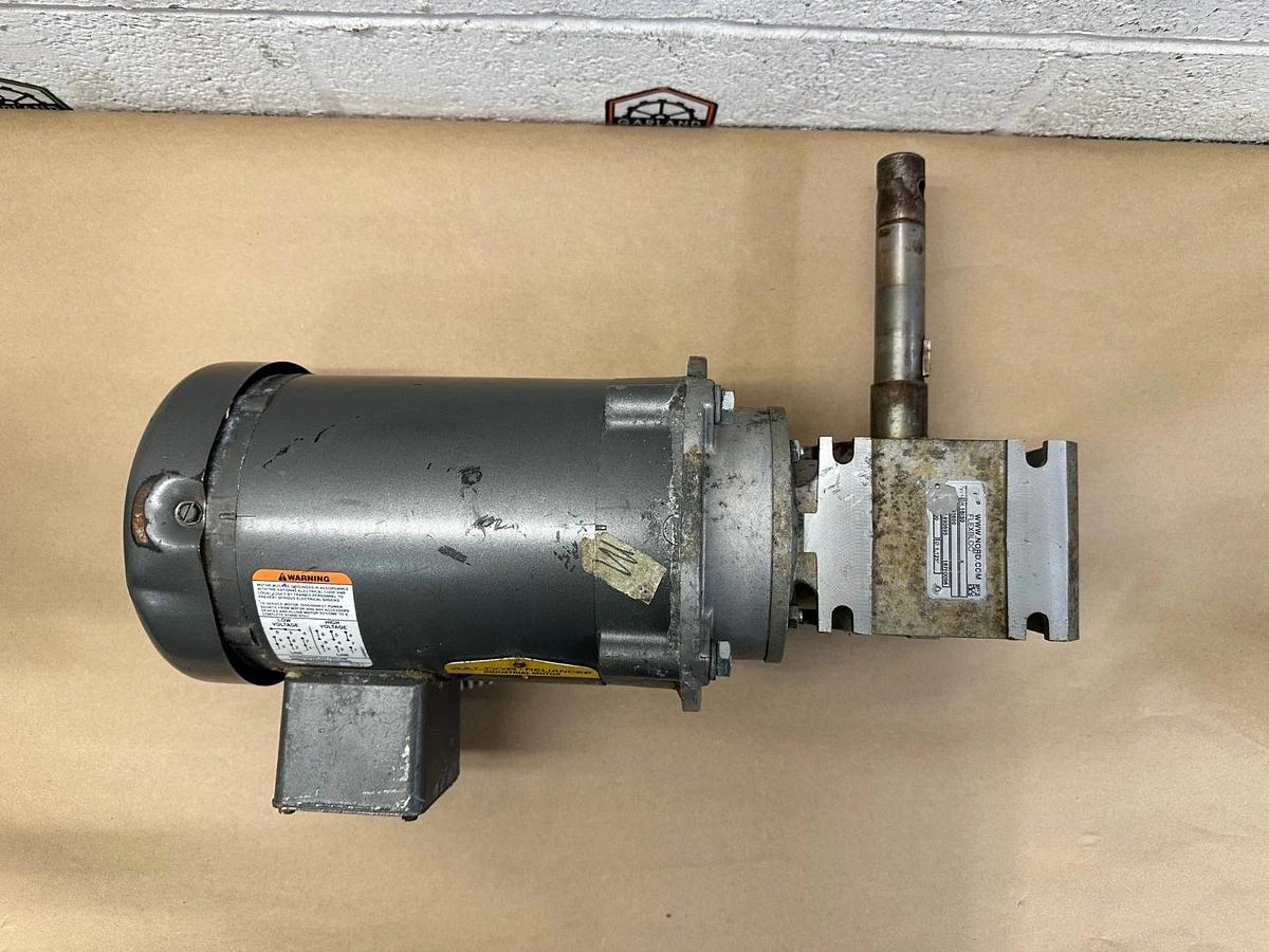 Used Nord SK1SI50 Flexbloc WormGear 1”D x 5-13/16” Shaft Baldor KM3454 1/4Hp 1725Rpm