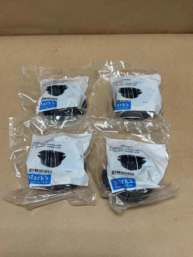 Used Mark’s Plumbing Parts 25599 Plastic Floor Strainer - Lot of 4 *FACTORY SEALED*