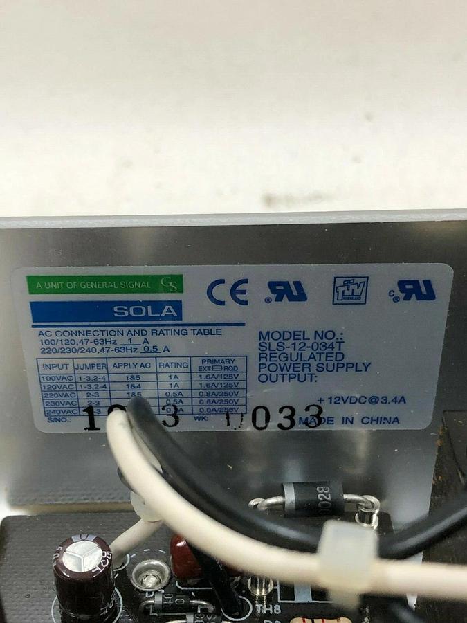 Used Sola SLA-12-034T Regulated Power Supply