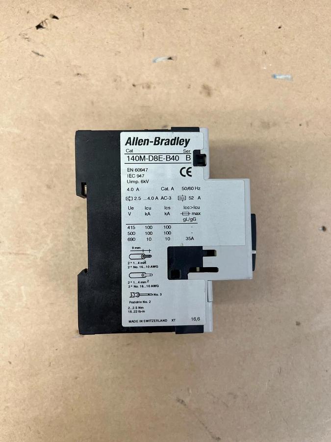 Used Allen Bradley 140M-D8E-B40 Protection Circuit Breaker