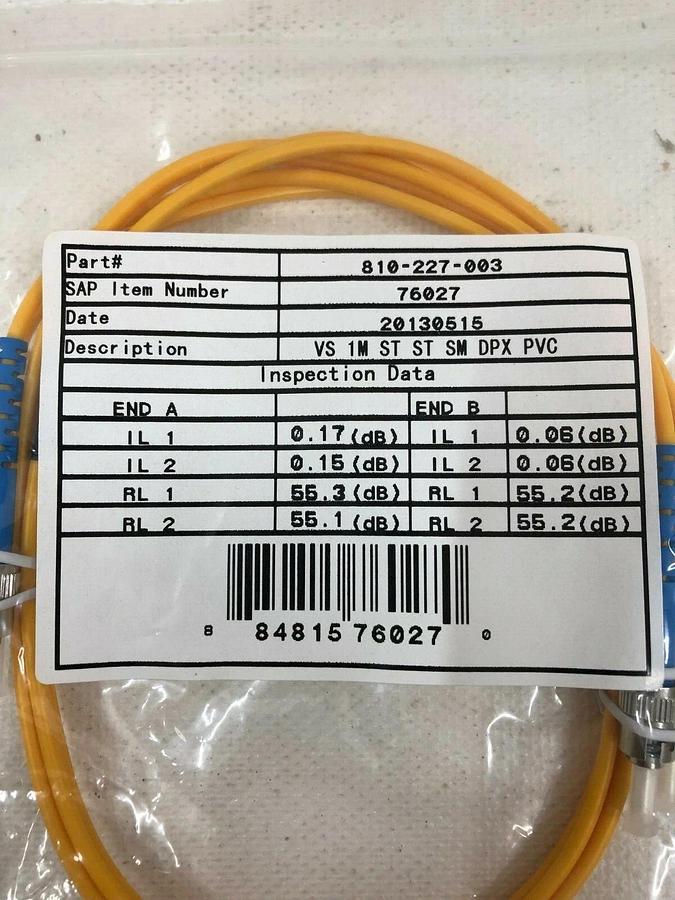 Used Quiktron 810-227-003 Fiber Optic Jumper Cable 1 meter (LOT of 23)