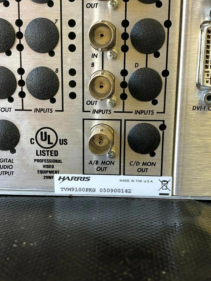 Used Harris Videotek TVM9100PKG Video Monitoring Unit