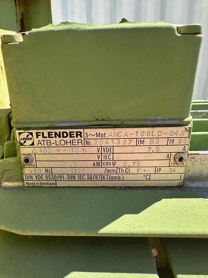 Used RUWU VM1Sa/ RE355M Bottom Horizontal CCW 270, 3.6Kw @ 1725RPM, 460V