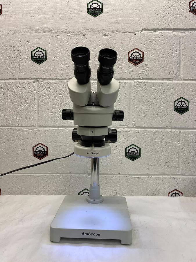Used AmScope Binocular Compound Microscope, WF10X/20 Lens, LED 80-AG Dimming Light
