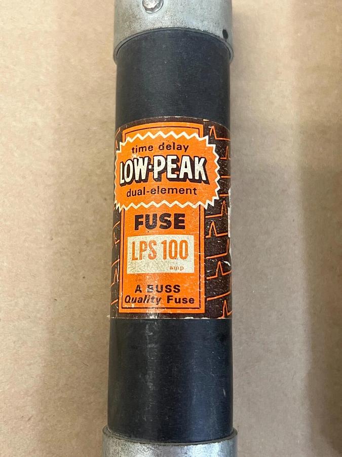 Used Bussmann LPS 100 Low-Peak Dual Element Fuse - Lot of 2