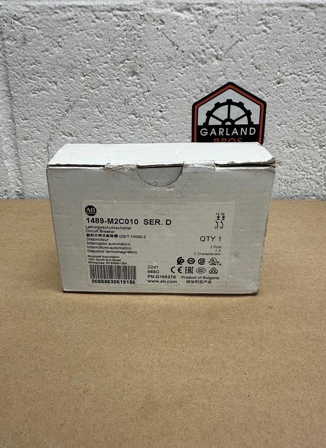 Allen Bradley 1489-M2C010 Ser D 2 Pole 1A Circuit Breaker *NEW*
