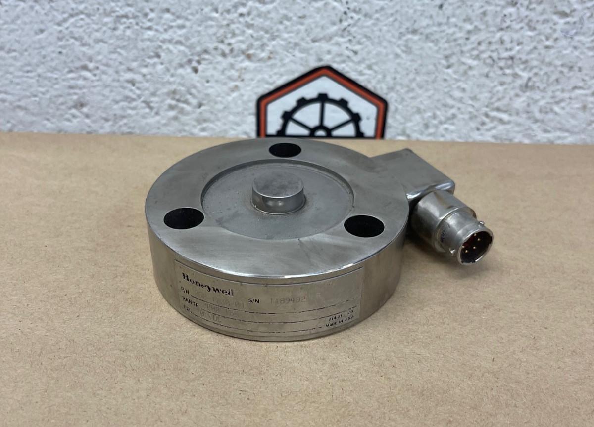 Used Honeywell 060-1730-04 Force Sensor & Load Cell, Range 2000 lbs, Exc 10VDC