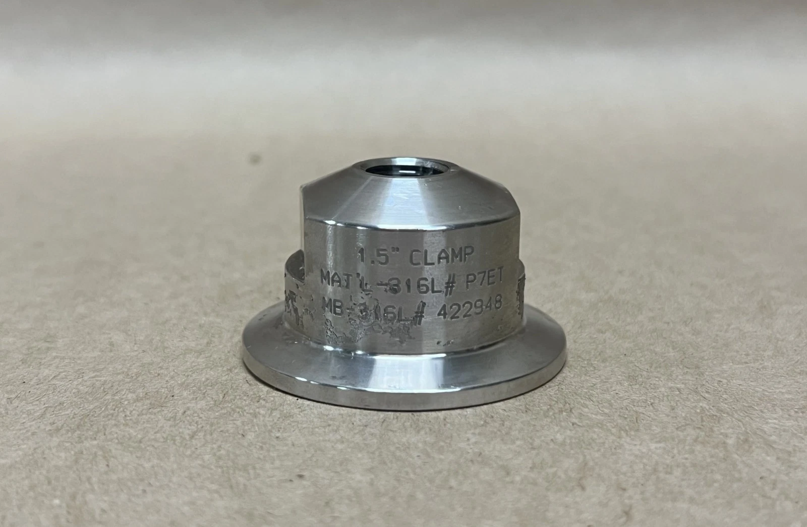 Used 1.5", 316L, Tri-Clamp Solid End Cap - Lot of 3
