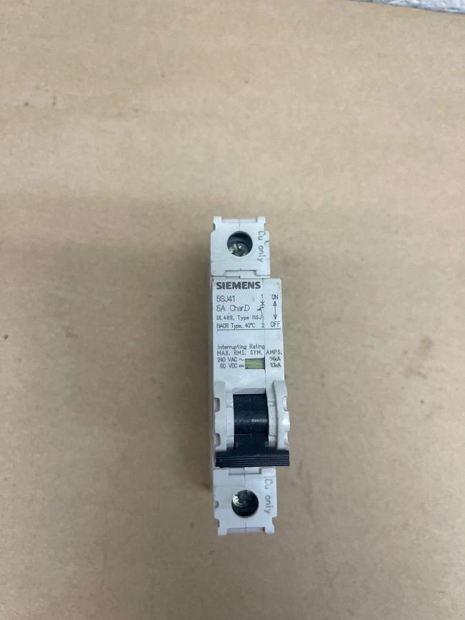 Used Siemens 5SJ4111-8HG40 Circuit Breaker, 5A, 240VAC, 60VDC