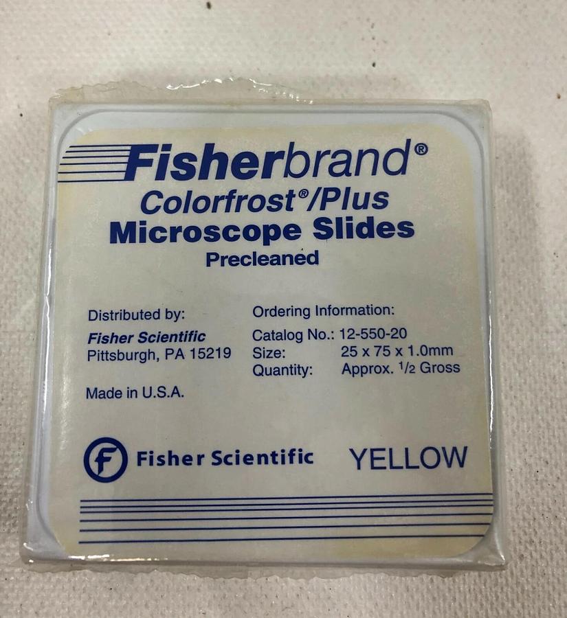 Used Fisher Scientific 12-550-20 Colorfrost Microscope Slides (Lot of 2 packs)