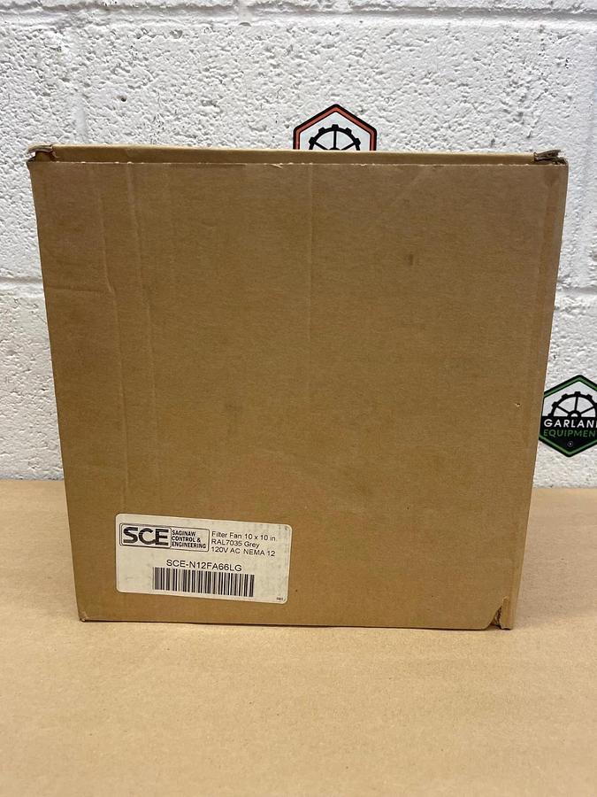 Used Saginaw Control & Engineering SCE-N12FA66LG Filter Fan 10”x10” RAL7035 Grey *NEW