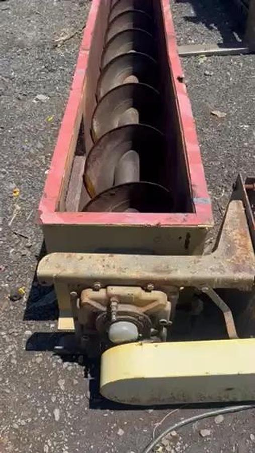 Used Industrial Screw Conveyor 51’ L, 16” Stick, 17” Trough, 15-1/2” Flights, 7.5Hp