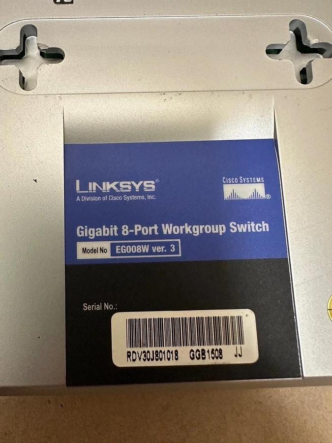 Used Linksys EG008W Gigabit 8-Port Workgroup Switch w/o Cord - Lot of 2
