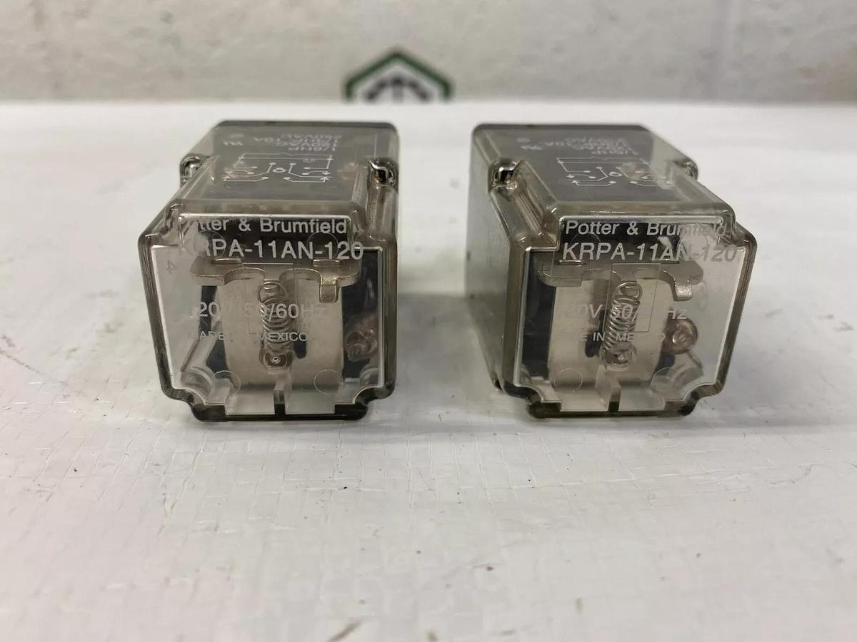 Used Potter and Brumfield KRPA-11AN-120 Relays 120V 50/60 Hz - Lot of 2