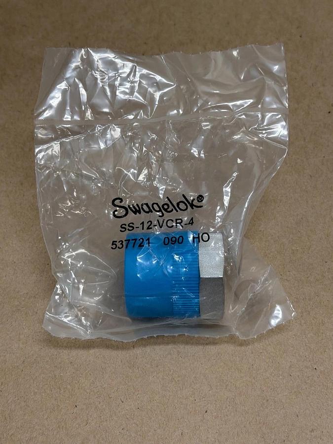 Used Swagelok SS-12-VCR-4 3/4” Male VCR Nut, 316SS *FACTORY SEALED* Lot of 2