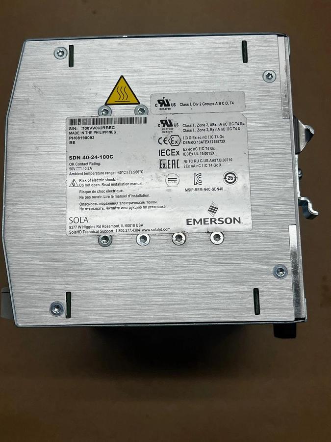 Emerson SolaHD SDN 40–24–100C Power Supply AC-DC 24V 40A 85-264V *NEW*