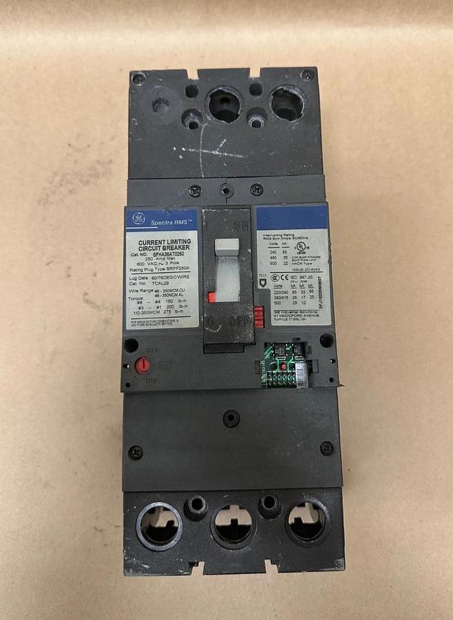 Used General Electric SFHA36AT0250 250A 600V Circuit Breaker
