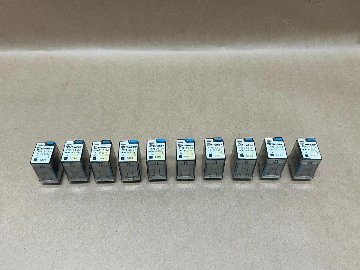 Used Finder 55.34 5A, 250V, Relay - Lot of 10