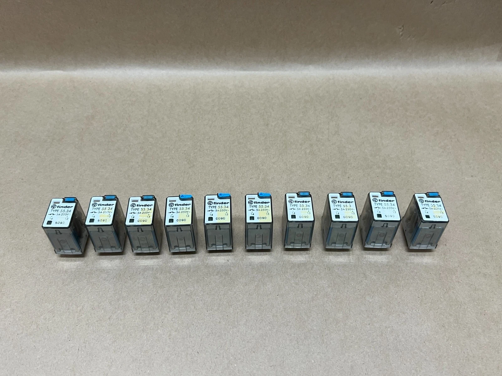 Used Finder 55.34 5A, 250V, Relay - Lot of 10