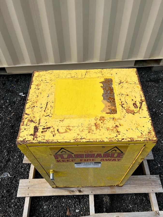 Used Justrite 25710 12 Gallon Capacity Safety Storage Cabinet (for flammable liquids)