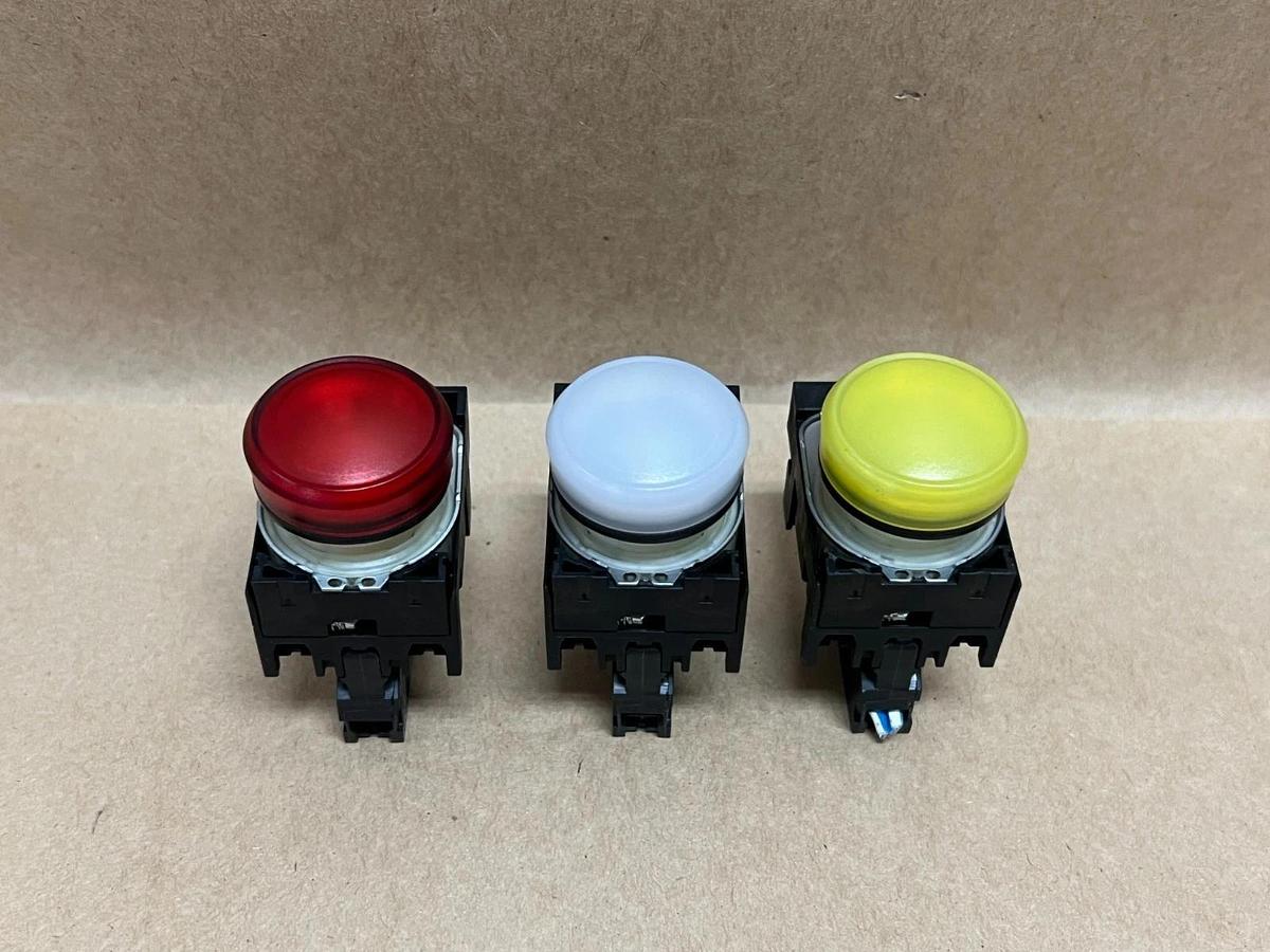 Used Siemens 3SU1401-1BB60-1AA0, 3SU1401-1BB30-1AA0 Red/White/Yellow Indicator Light