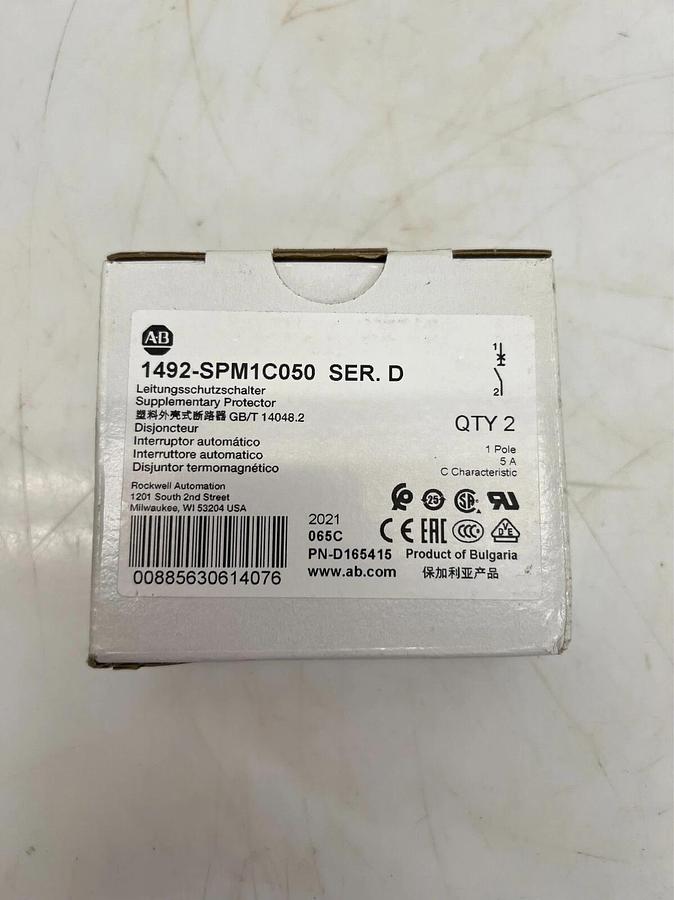 Allen Bradley 1492-SPM1C050 Ser D Supplementary Protector (Qty 2)