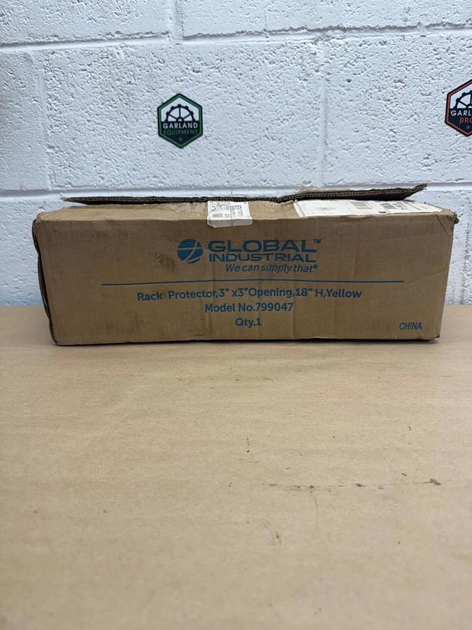 Used Global Industrial 799047 Rack Protector, 3”x3” Opening, 18” H, Yellow