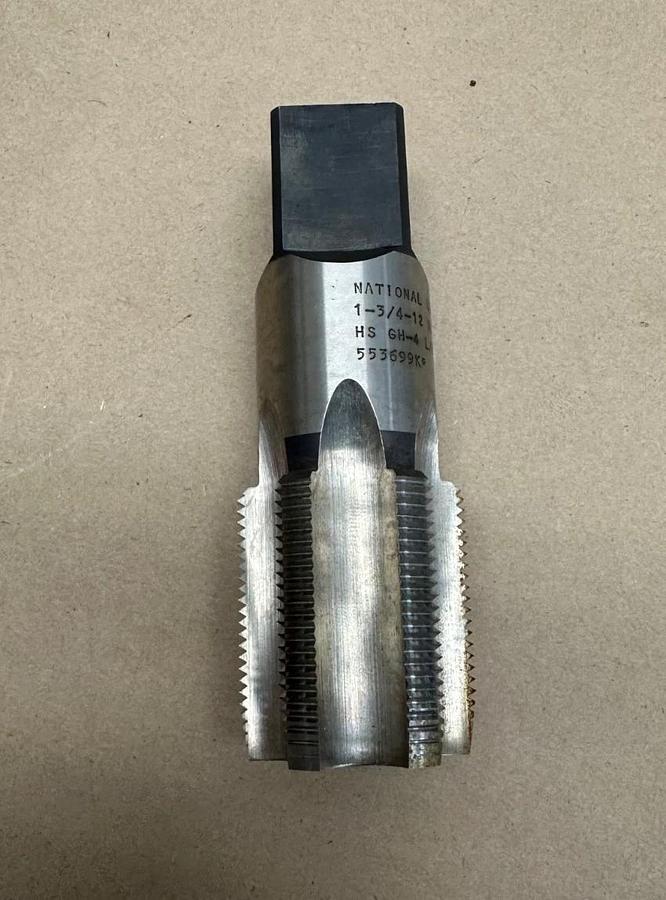 Used National Twist Drill 553699KN 1 3/4 -12NC HS6H-4 Left Hand6FL PLG TAP *NEW*