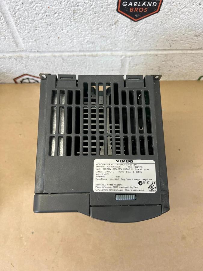 Used Siemens 6SE6420-2UC21-1BA1 Micromaster 420 - Tested in Good Working Condition