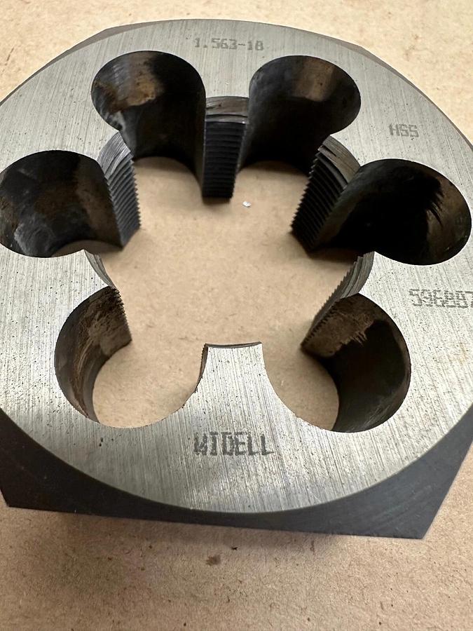 Used Widell 596887 Hex Rethreading Die for 1-3/4”