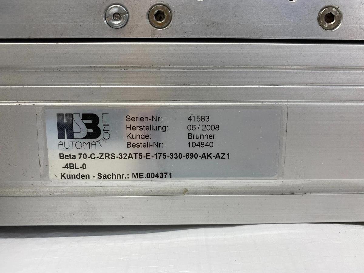 Used HSB Automation Beta 70-C-ZRS-32AT5-E-175-330-690-AK-AZ1 Linear Unit