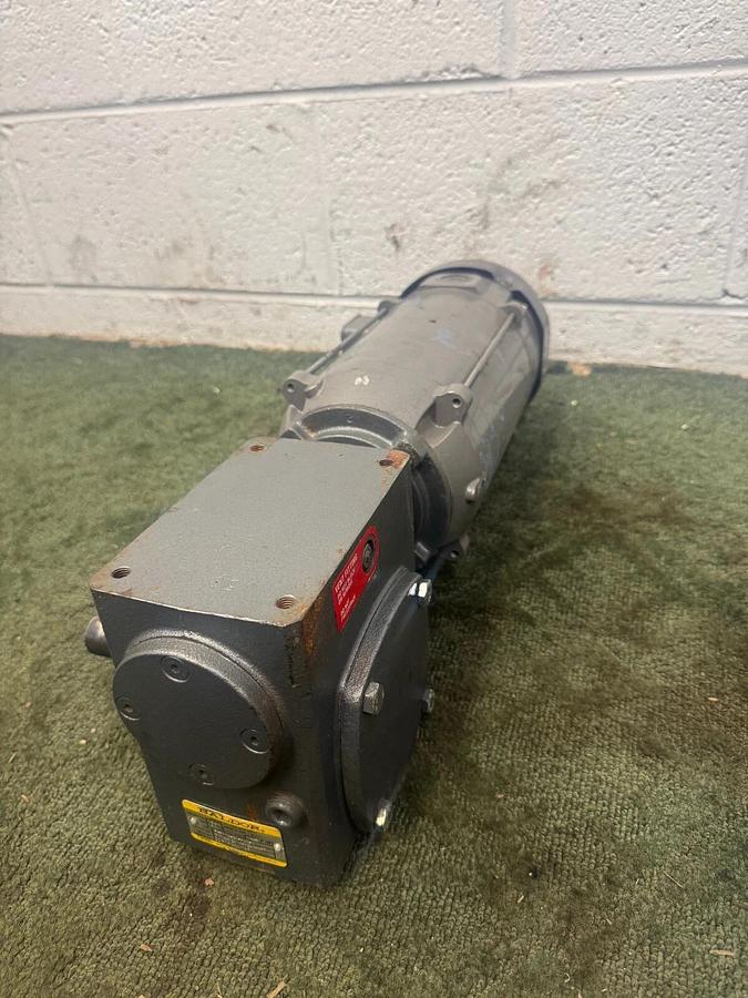 Used Baldor F-921G-50-80C-J Gearbox 50:1 Ratio, w/ Baldor .37 kW DC Motor @ 1750 RPM