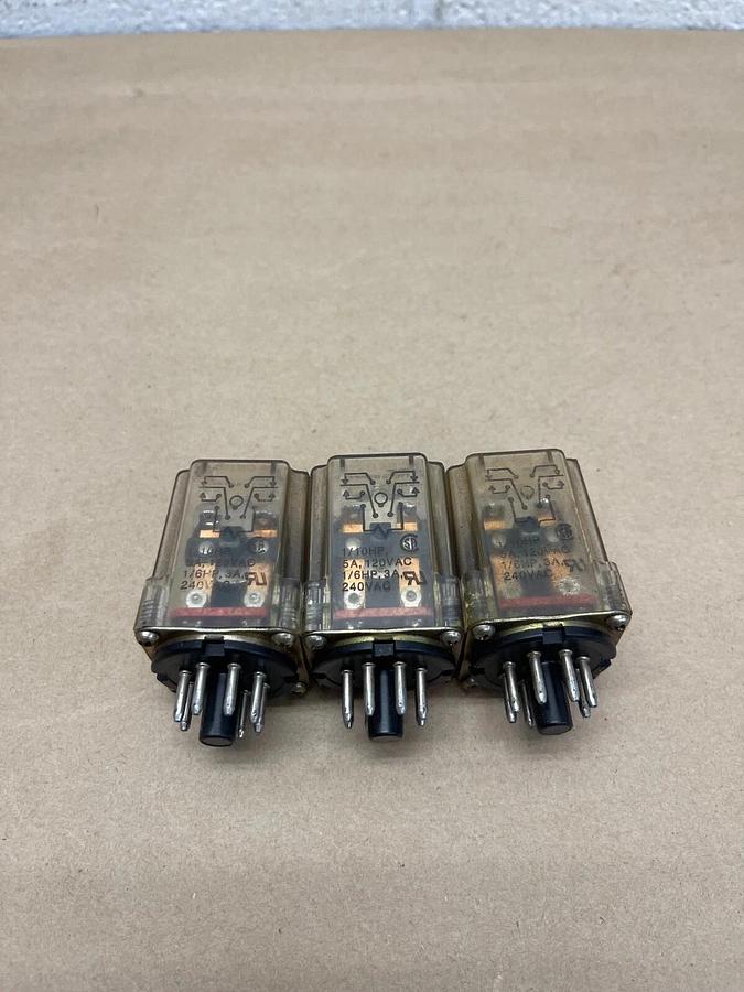 Used Potter & Brumfield KRPIIDY Relay, 24 VDC - Lot of 3