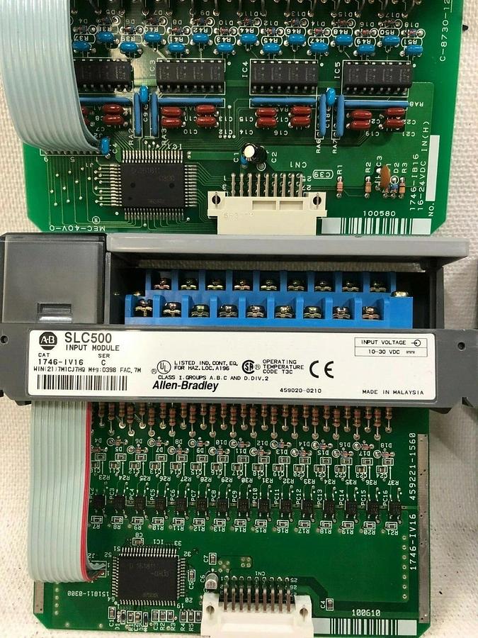 Used Allen Bradley 3 Pieces: 1746-OB16 Ser D, 1746-IV16 Ser C, 1746-IB16 Ser C