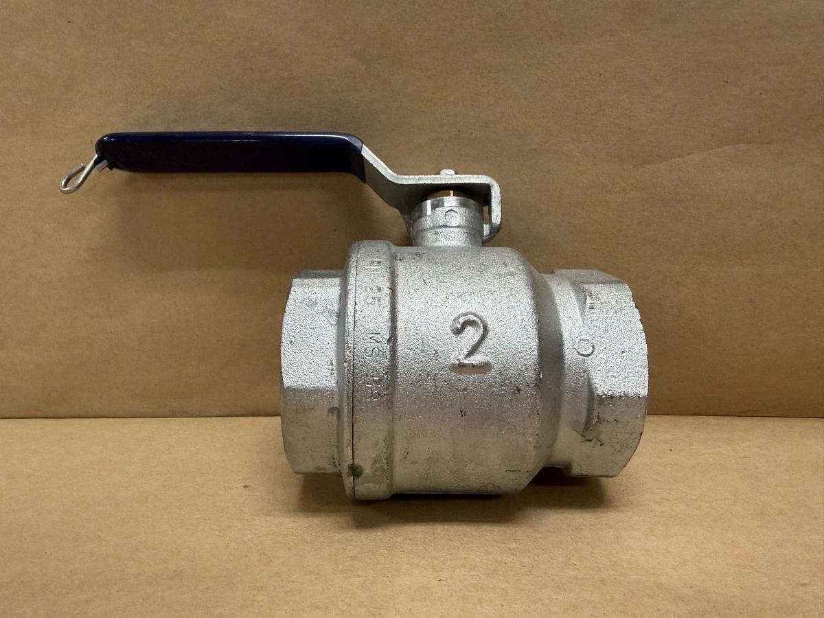 Used 2-Inch PN25 MS58 Ball Valve w/ Female Threaded Ends