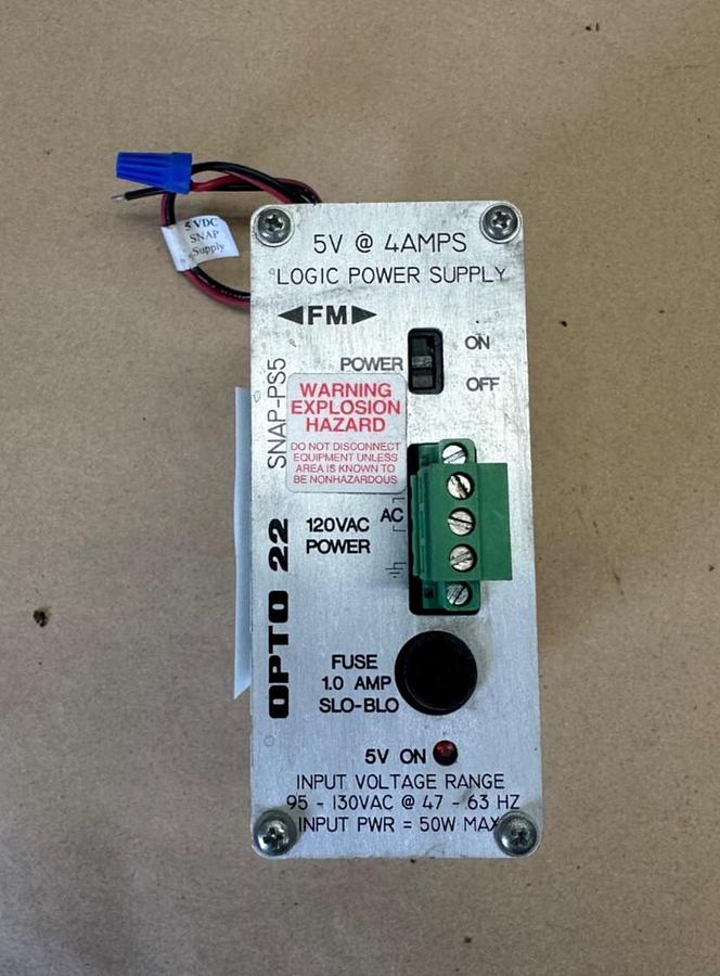 Used OPTO 22 SNAP-PS5 5V @ 4A Logic Power Supply