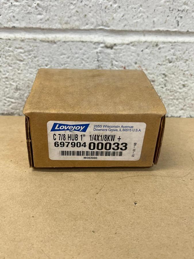 Used Lovejoy 69790400033 C 7/8 HUB 1” 1/4x1/8KW Rigid Coupling Hub