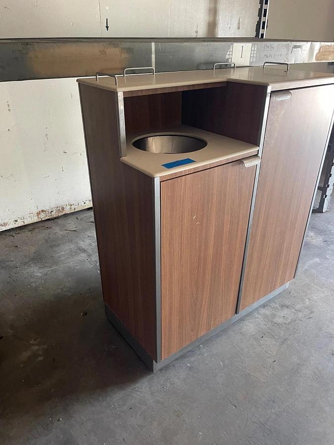 Used Custom Trash Rolling Cabinet
