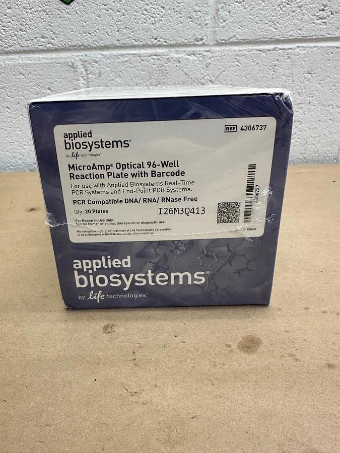 Used Applied Biosystems 4306737 Microamp Optical 96-Well Reaction Plate with Barcode